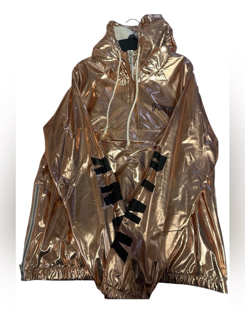 Victoria’s Secret PINK Rare Metallic Rose Gold Sherpa Anorak Jacket Size XS/S
